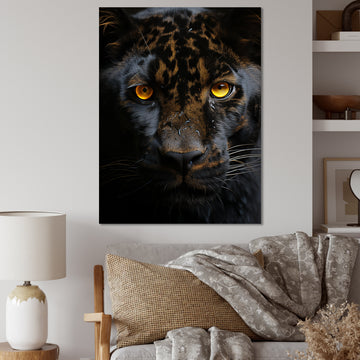 Black White Panther Eyes Of Intensity - Panther Wall Decor